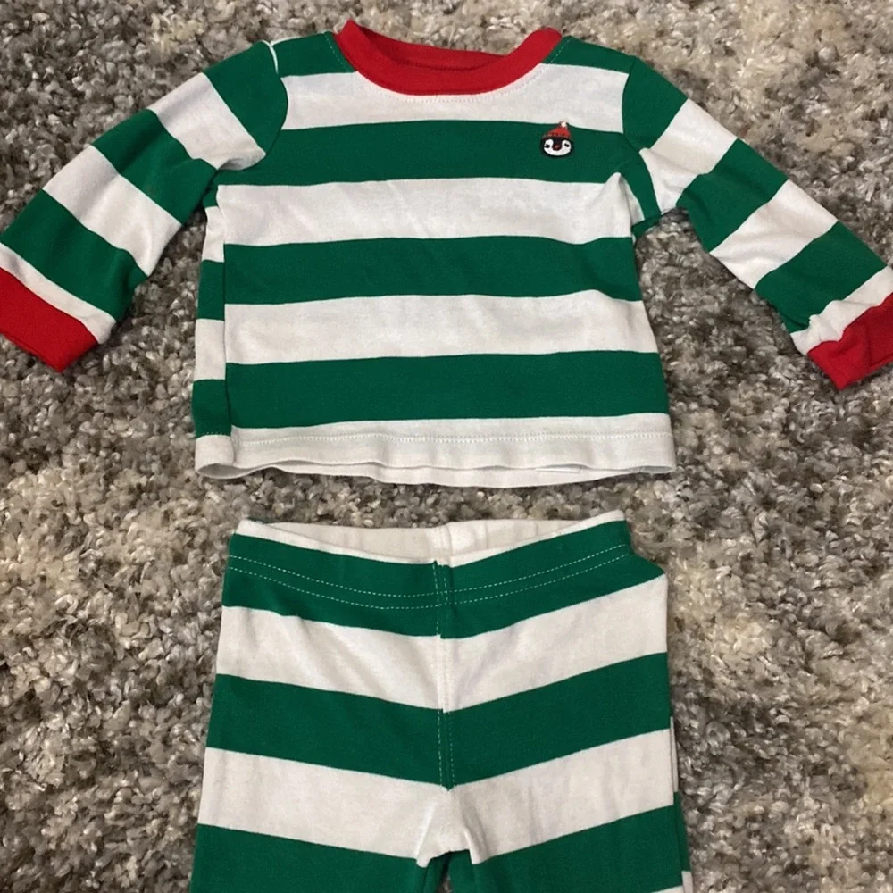 Carters Baby Boy Moose Joggers Penguin Stripes Pajamas Outfit Bundle Lot 6M